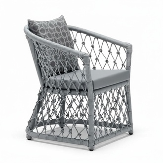 Sessel Design Couch Sofa Grau Hochwertig Modern Rattan Polster Sitzer Luxus