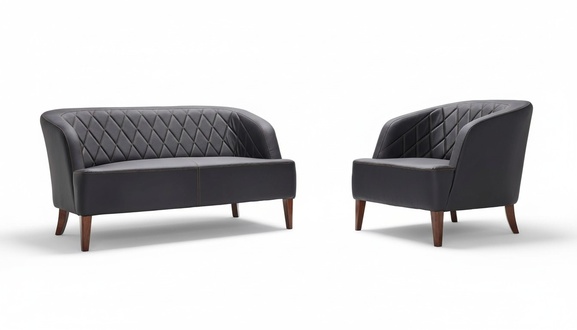 Sessel Design Couch Sofa 2-Sitzer Leder Lounge Polster Luxus Sitz Relax