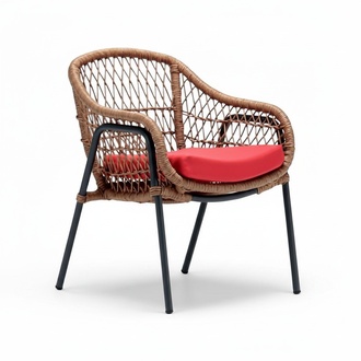 Sessel Design Terrassensofa Sofasitz Rattan gepolstert Luxus Lounge Sitz