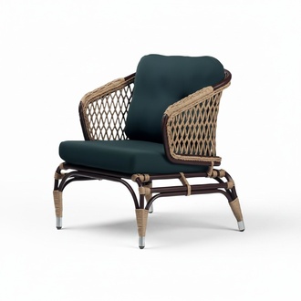 Sessel Grün Design Couch Relax Hochwertig Hochwertig Rattan Polster Sitzer Luxus