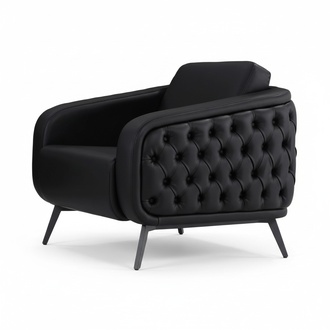 Sessel Leder Polster Büro Stuhl Dreh Luxus Modern Stühle Sitz 1-Sitzer