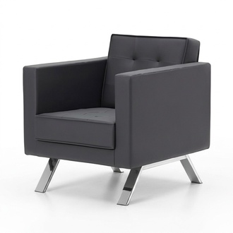 Sessel Modern Sessel Leder Design Stuhl Polster Sessel 1 Sitzer Büro Einrichtung