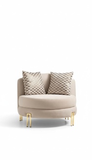Sessel Polster Sitzer Design Couch Sessel Relax Stoff Lounge Luxus Wohnzimmer
