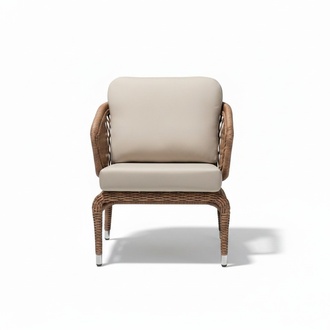Sessel Rattan Braun Design Couch Hochwertig Hochwertig Polster Sitzer Luxus