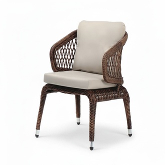 Sessel Rattan Braun Luxuriöser moderner Terrassen hochwertiger stilvolle Möbel
