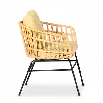 Sessel Rattan Garten möbel Sitz Veranda Lounge Terrasse Balkon Outdoor