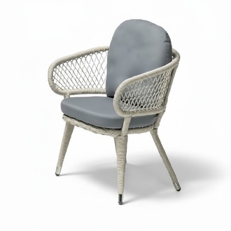 Sessel Rattan Grau Luxuriöser moderner Terrassen hochwertiger stilvolle Möbel