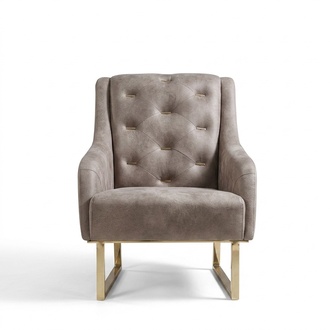 Sessel Textil Wohnzimmer Luxus Design Möbel Stühle Moderner Chesterfield