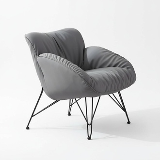 Sessel Weich Wohnzimmer Fernseh Sofa Couch Sessel Stuhl Samt Grau