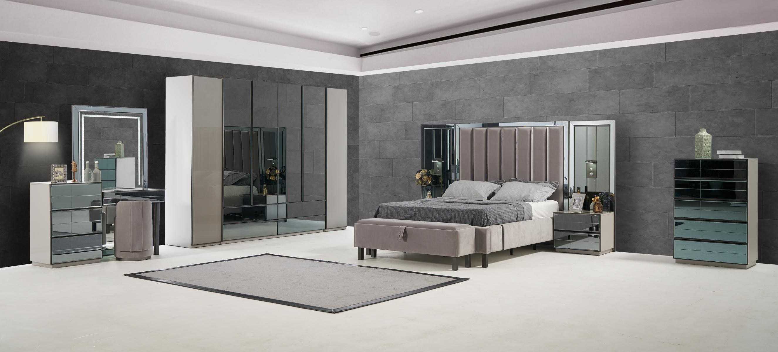 Luxus Schlafzimmer 8tlg Set Komplettes Zimmer Möbel Bett Nachttisch Schrank Neu