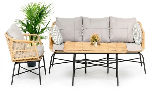 Set 3tlg GartenMöbel Sitzmöbel Sofagarnitur Terrasse Sofa Couch Moderne Neu