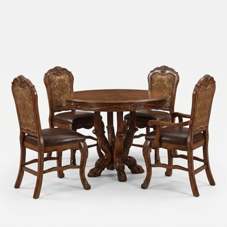 Set 4x Stuhl Echtes Holz Polster Sitz Esszimmer Garnitur Esszimmer Stühle