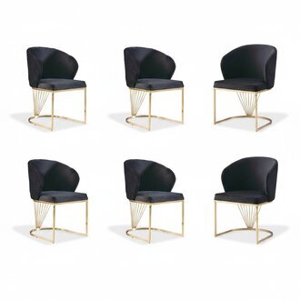 Set 6x Stuhl Stühle Sessel Esszimmer Garnitur Holz Modern Gruppe Möbel