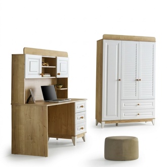Set Kleiderschrank + Schreibtisch praktische Möbelkombination für jeden Raum