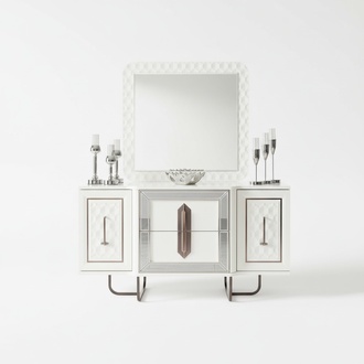 Sideboard Weiße Kommode Konsolen Tisch Spiegel 2tlg. Kommoden Sideboards