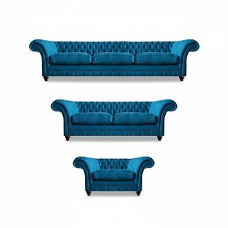 Sitz Möbel Set 3tlg Sofagarnitur Polstermöbel Einrichtung Chesterfield