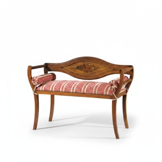 Sitzbank Designer Polsterbank Textil Wohnzimmer Klassische Sitzmöbel