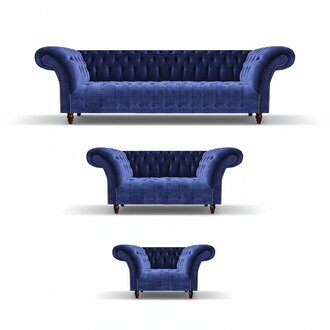 Sitzgruppe Möbel Polstermöbel Sofagarnitur 4+2+1 Sitzer Chesterfield Möbel