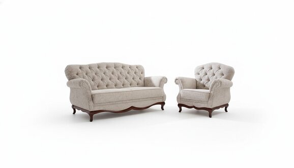 Sitzpolster Chesterfield Sofagarnitur Sofa Couch 2tlg. Sofas Couchen 3+1