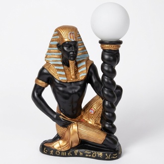 Skulptur Ägypterin Pharao Stand Steh Leuchte Sklavin Lebensgroß Figur