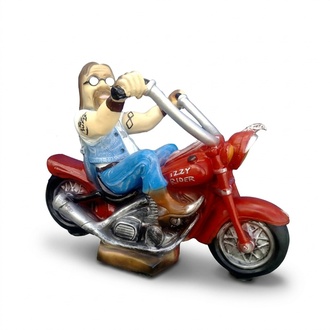 Skulptur Biker auf einem Motorrad Dekoration Statuen Figuren Skulpturen