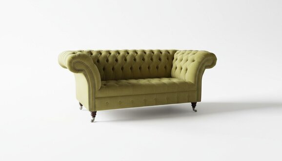 Sofa 2Sitzer Couch Polster Sofas Chesterfield Wohnzimmer Design Textil Stoff Neu