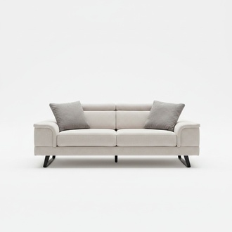 Sofa 2 Sitzer 2er Sofa Couch Doppelsofa Polsterung mit Armlehne Beige