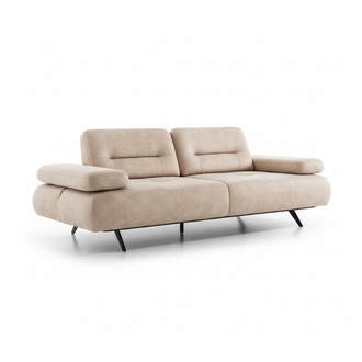 Sofa 2 Sitzer Polstersofa beige Textill Leder Design Modern Couch Sofas Luxus