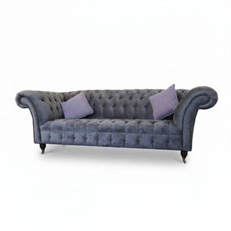 Sofa 3 Sitz Chesterfield Sitz Textil Stoff Couchen Sofa Polster