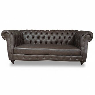 Sofa 3 Sitzer Chesterfield Couch Echtleder Sofas Braun Couchen Möbel