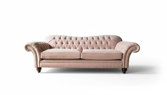 Sofa 3 Sitzer Chesterfield Couch Sitz Textil Stoff Couchen Rosa Polster