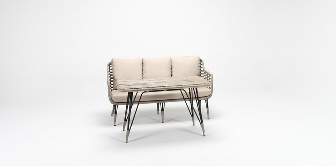 Sofa 3 Sitzer Couchtisch Sofas Dreisitzer Luxus Gartenmöbel Garnitur Modern 2tlg