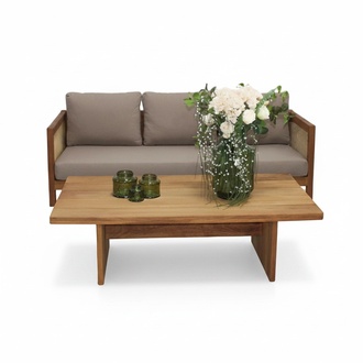 Sofa 3 Sitzer Stilvoller Couchtisch Gartenmöbel Designer Komplett Set 2tlg