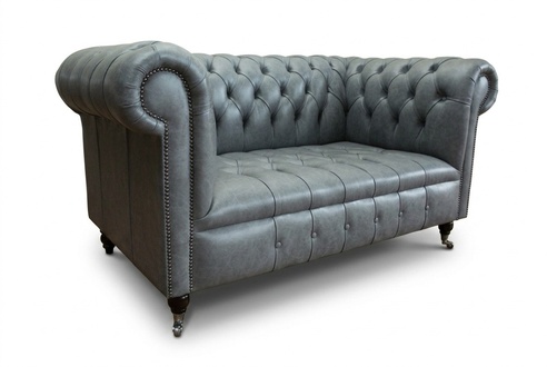Sofa Chesterfield 2 Sitzer Couch Polster Sitz Textil Stoff Leder Couchen Sofas