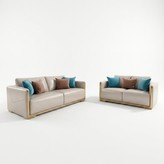 Sofa Couch Leder Polster Sitz 3+1 Sitzer Garnitur Design Couchen Sofas