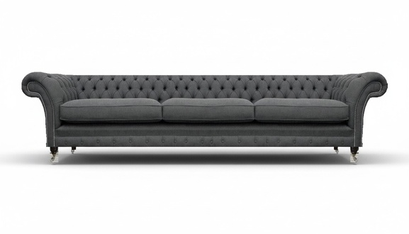 Sofa Dreisitze Couch Polstermöbel Wohnzimmer Textil Möbel Chesterfield