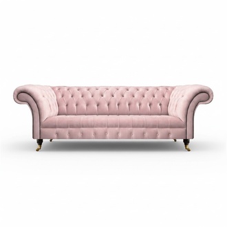 Sofa Dreisitze Couch Rosa Polstermöbel Wohnzimmer Chesterfield Einrichtung
