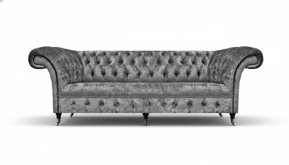 Sofa Dreisitze Couch Wohnzimmer Textil Stoff Modern Chesterfield Polstermöbel