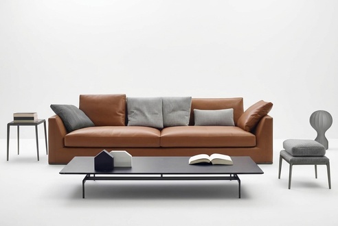 Sofa Dreisitzer Couch Polster Design Sofas Zimmer Möbel Moderne Leder