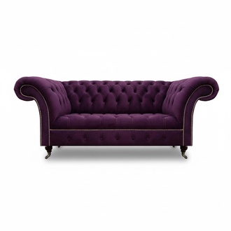 Sofa Dreisitzer Couch Polstermöbel Chesterfield Lila Möbel Design Textilsofa
