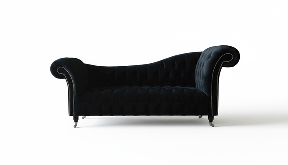 Sofa Luxus Textil Chesterfield Couch Polster 3 Sitzer Garnitur Blau Samt