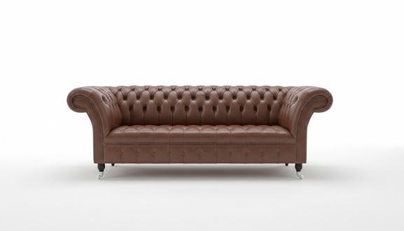 Sofa Luxus Textil Chesterfield Couch Sofas Polster 3 Sitzer Garnitur Braun