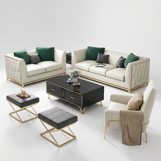 Sofa Polster Sitz Couch Garnitur Stoff Sofas Wohnzimmer Set 2tlg Hocker