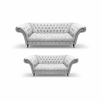Sofa Set 2tlg Sofa Dreisitze mit Zweisitzer Couch Design Möbel Chesterfield
