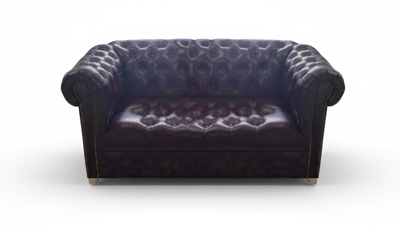 Sofa Zweisitzer Couch Chesterfield Wohnzimmer Leder Braun Polstermöbel