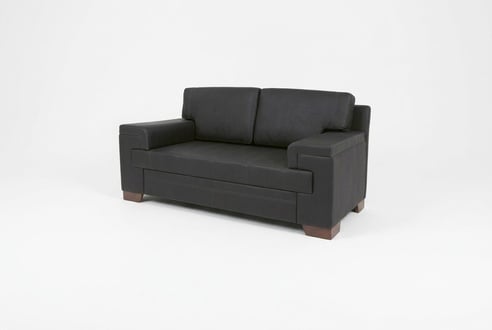 Sofa Zweisitzer Schwarz Textilmöbel Büro Sitzer Polstersofas Office