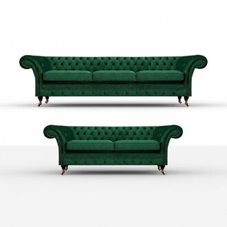Sofagarnitur 2tlg Sofas Chesterfield Wohnzimmer Couchen 3+2 Polstermöbel