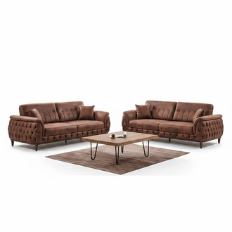 Sofagarnitur 2x Sofa Dreisitzer Couchen Wohnzimmer Modern Design Möbel