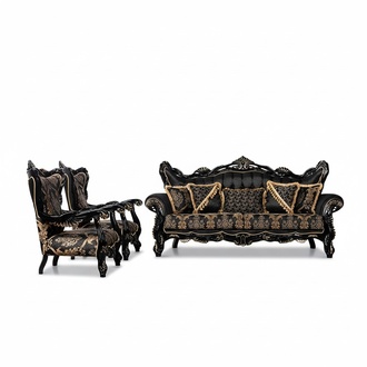 Sofagarnitur 3+1+1 Sitz Sofa Sessel Sofas Luxus Garnitur Stoff Wohnzimmer Möbel