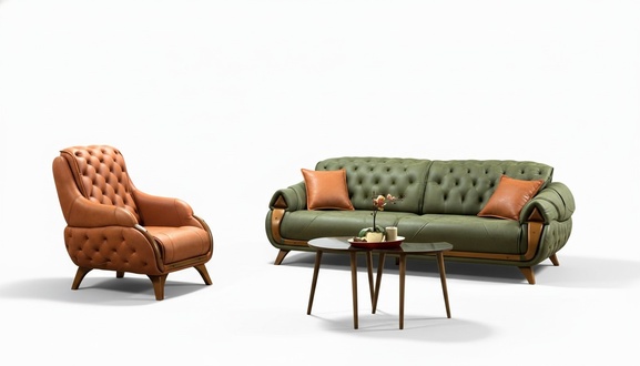Sofagarnitur 3+1 Sitzer Gruppe Sofa Sessel Chesterfield Sofas Couch Set Luxus